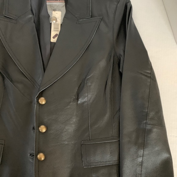 Black Nappa Leather Jacket, NWT, Size Medium - Picture 8 of 8